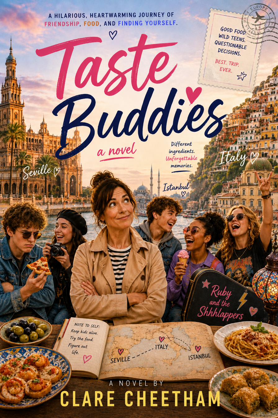 Taste Buddies book cover, a novel by Clare Cheetham